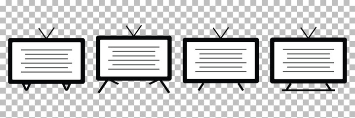 Tv icon vector. television sign and symbol. TV vector icons set. Television icon. Eps10. Tv icon.