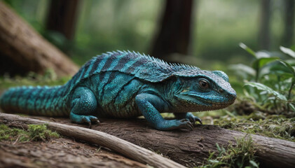 Obraz premium Rare animal from the reptile family in the wild forest