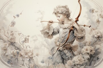 Fototapeta premium A skilled and precise archer, striking with deadly accuracy from a distance. - Generative AI