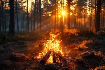 Truck on dirt road with tire and fire