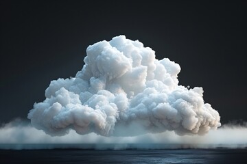 Smoke rising above sea