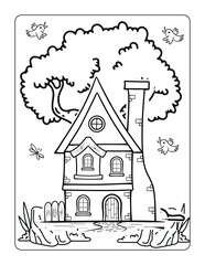 treehouses coloring book for kids 