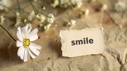 Naklejka premium Pale motivational smile background with isolated motive