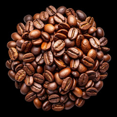 Fototapeta premium beans isolated on transparent background. Vector realistic illustration of coffee beans on a transparent background