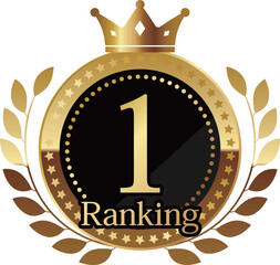 高級感のあるランキング第1位のエンブレム　ブラック＆ゴールド