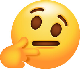 Thinking Face With Hand On Its Chin Emoji Icon