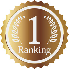 高級感のあるランキングNo.1のエンブレム　ホワイト＆ゴールド