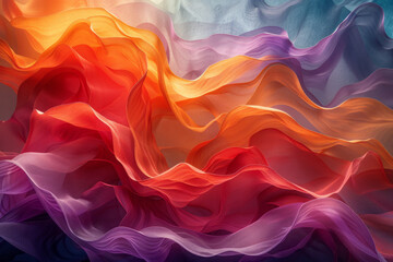 Obraz premium Abstract sound waves forming a symphony of colors, blending seamlessly into one another,