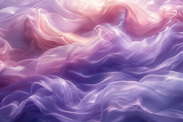 Fototapeta premium Fluid, flowing sound waves in pastel purples and pinks, intertwining gracefully,