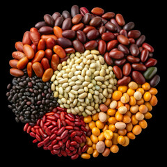 beans isolated on transparent background. Vector realistic illustration of coffee beans on a transparent background