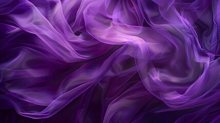 Obraz premium Abstract purple background with swirling smoke and fabric, creating an ethereal atmosphere for design or text presentation. 