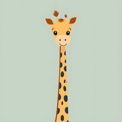 Fototapeta premium Giraffe illustration. Emerald background.