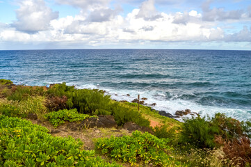 Strand, Küste von Hawaii, Insel Kauai 