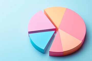 Obraz premium Close-up pie chart with missing segments