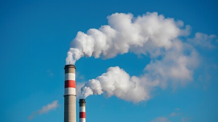 A factory with smokestacks is emitting smoke, indicating industrial fires and smog, impacting both factories and nature.