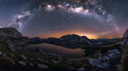 Rolling sand dunes at night with the milky way