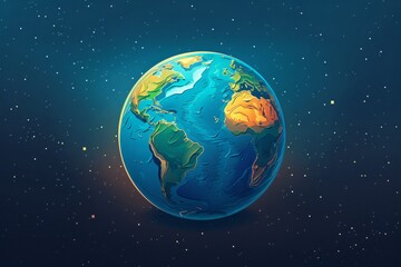 Planet: blue with yellow center
