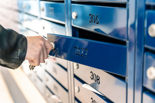 Mailbox in condominium house. Mail service