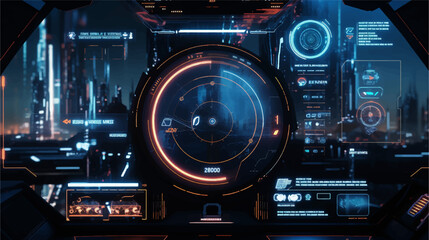 Abstract technology ui futuristic concept hud interface hologram elements of digital data chart.Hud,GUI for game background design. Technology background. Digital data analytic.