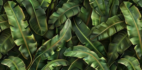 Vintage seamless pattern with tropical plants. Palm leaves in realistic style. Botanical illustration. Foliage design for wallpaper. AI generated illustration