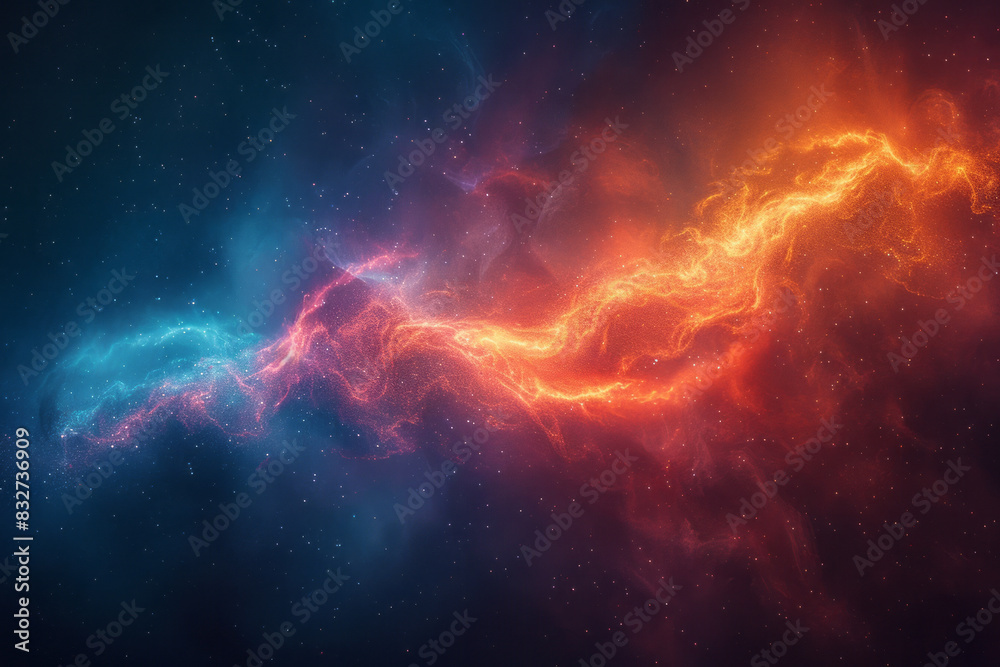 Poster detailed view of a birthmark shaped like a comet, with a trail of color fading softly,
