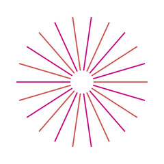 Obraz premium An abstract isolated retro boho sunburst shape design element.