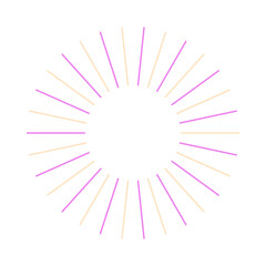 Obraz premium An abstract isolated retro boho sunburst shape design element.