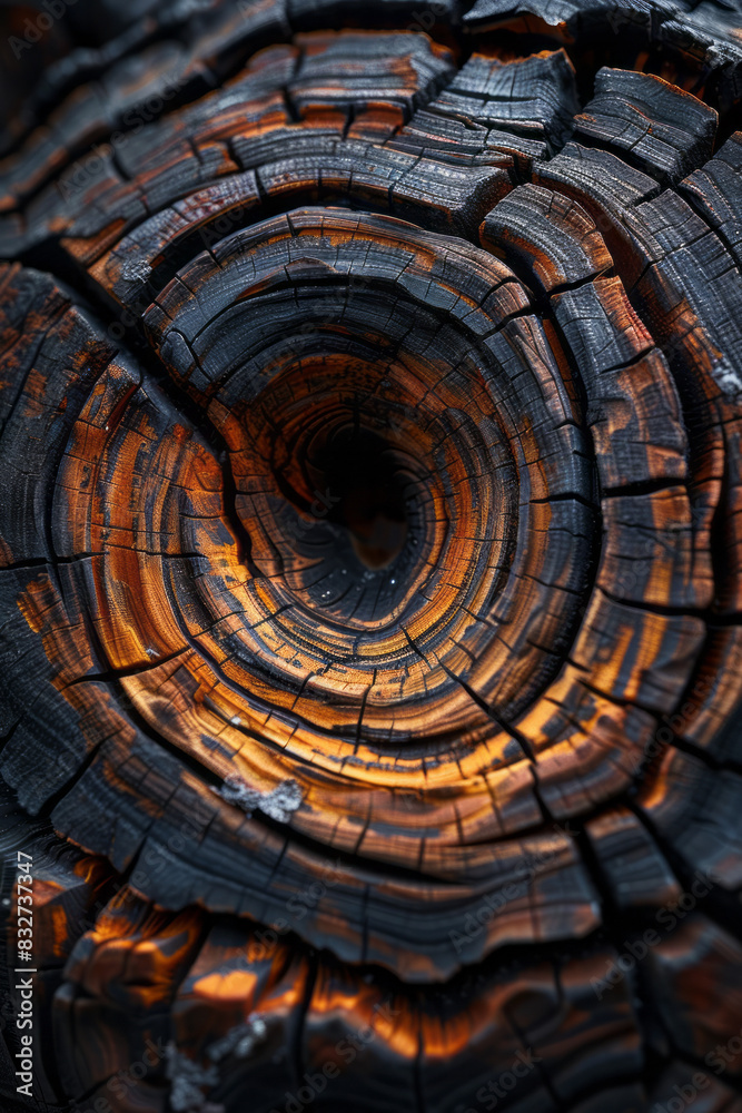 Poster Detailed image of a birthmark that forms a spiral, with a focus on the smooth transition of color,