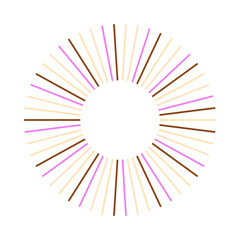 Obraz premium An abstract isolated retro boho sunburst shape design element.