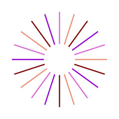 Obraz premium An abstract isolated retro boho sunburst shape design element.