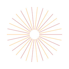 Obraz premium An abstract isolated retro boho sunburst shape design element.