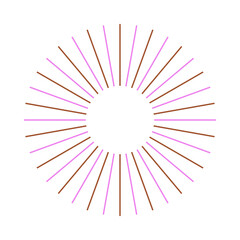  An abstract isolated retro boho sunburst shape design element.