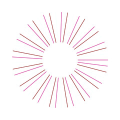 Obraz premium An abstract isolated retro boho sunburst shape design element.