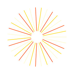 Obraz premium An abstract isolated retro boho sunburst shape design element.