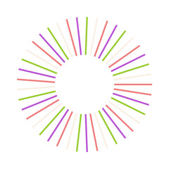 Obraz premium An abstract isolated retro boho sunburst shape design element.