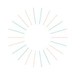 Obraz premium An abstract isolated retro boho sunburst shape design element.