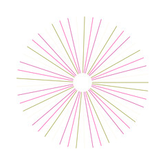 Obraz premium An abstract isolated retro boho sunburst shape design element.