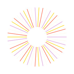  An abstract isolated retro boho sunburst shape design element.