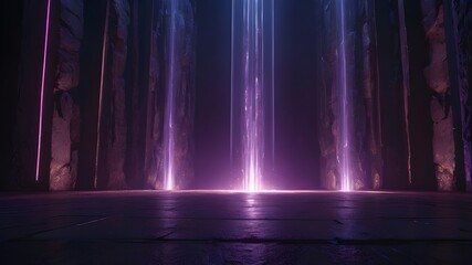How about "Amethyst Luminescence: A 3D Render of Purple Rays"?



