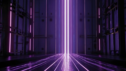 How about "Amethyst Luminescence: A 3D Render of Purple Rays"?



