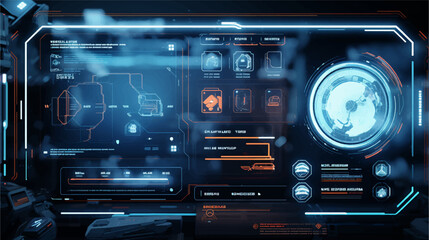 Obraz premium Abstract technology ui futuristic concept hud interface hologram elements of digital data chart.Hud,GUI for game background design. Technology background. Digital data analytic.