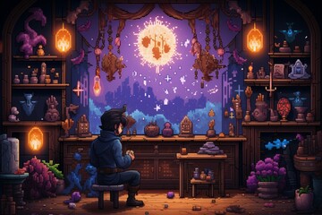 Fototapeta premium A master of enchantments and magical artifacts, imbuing objects with extraordinary powers. - Generative AI