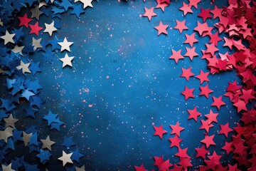 Election Sign Background. USA Flag Background with Stars and Stripes in Red, White, and Blue