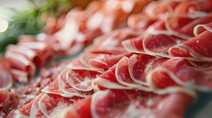 Arranged Sliced Meat with Shallow Depth of Field