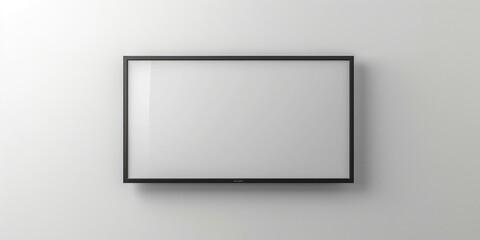 TV Monitor. Modern Flat Screen Television Display on White Wall Background