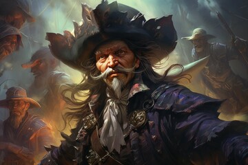 A legendary and feared pirate captain, commanding a crew of cutthroats and plundering the high seas. - Generative AI