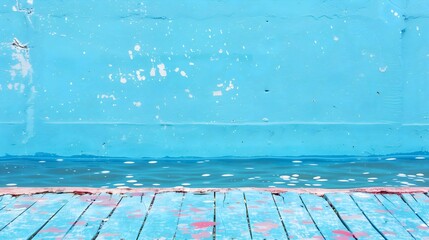 Obraz premium Pastel Bright background, simple surface with floor and a wall, central composition, white wooden flooring