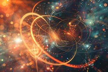 Macro view spiral with numerous circles and dots