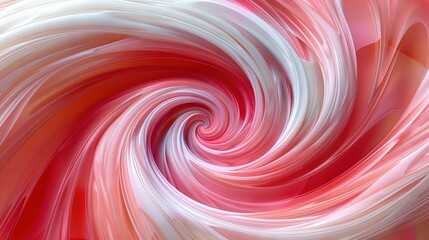   Close-up view of a red and white swirl amidst red, white, and pink swirls