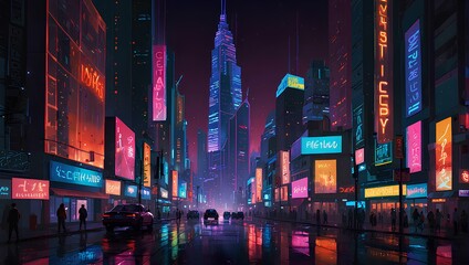 neon lit metaverse of the future 